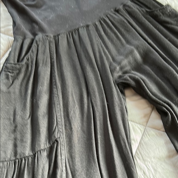 Fun black wide leg pants , rayon (hand wash cold water hang to dry - Picture 2 of 3